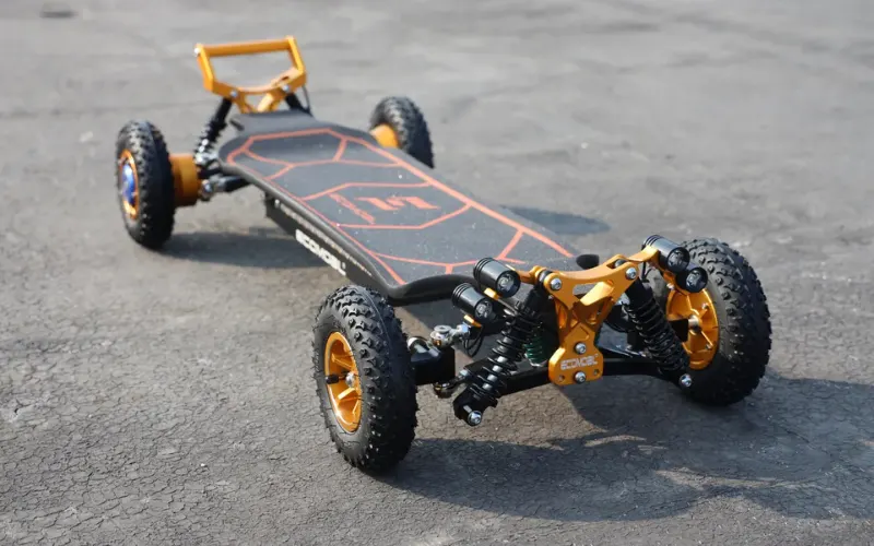m24 2wd electric skateboard on the road