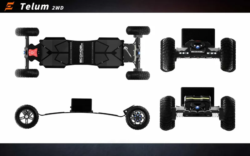 telum 2wd electric mountain board all sides shown