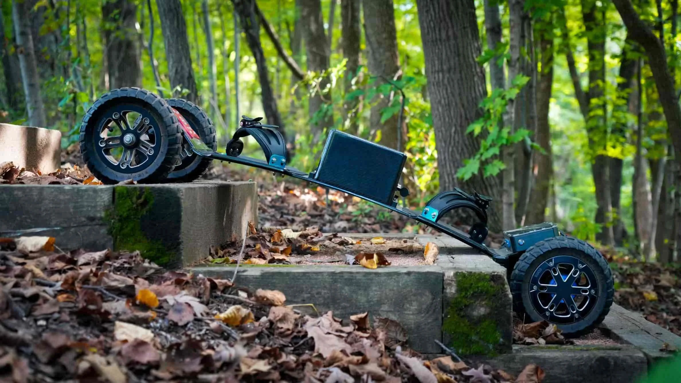 telum 2wd electric skateboard on the stairs
