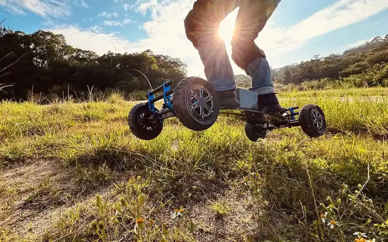 rider jumping on telum ba e-board