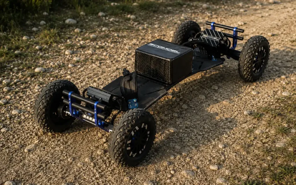telum ba electric mountain board on rough track