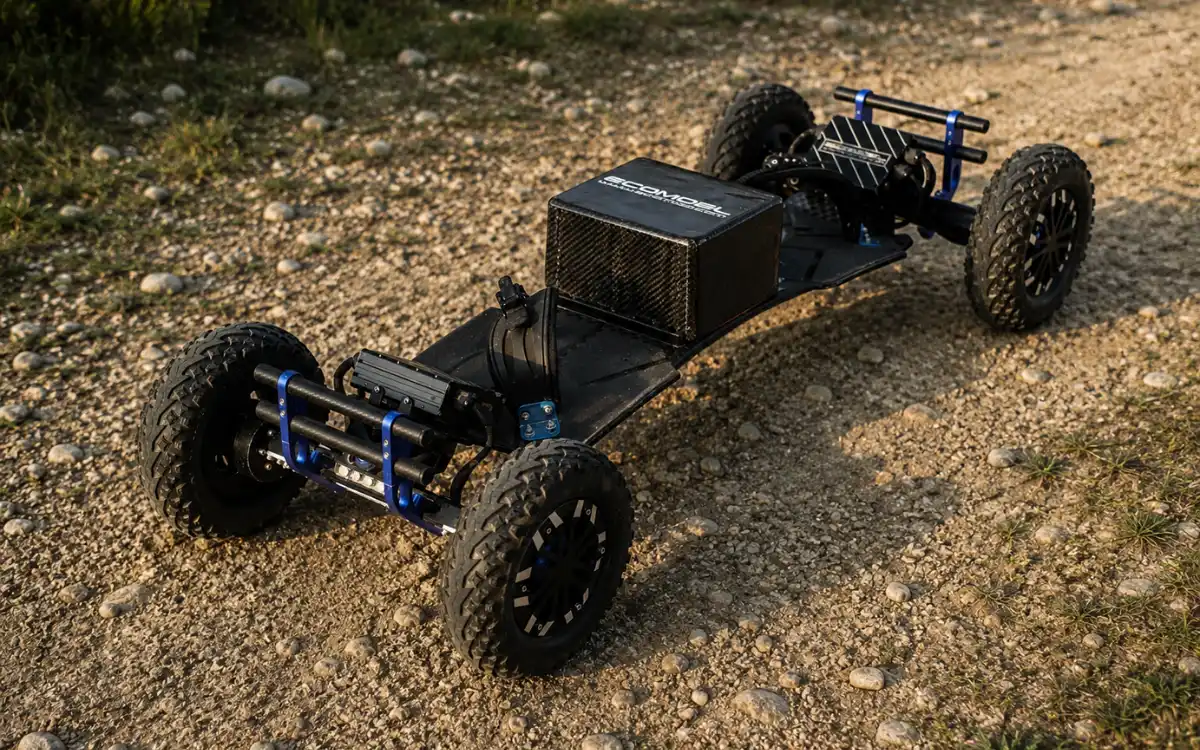 telum ba electric mountain board on rough track