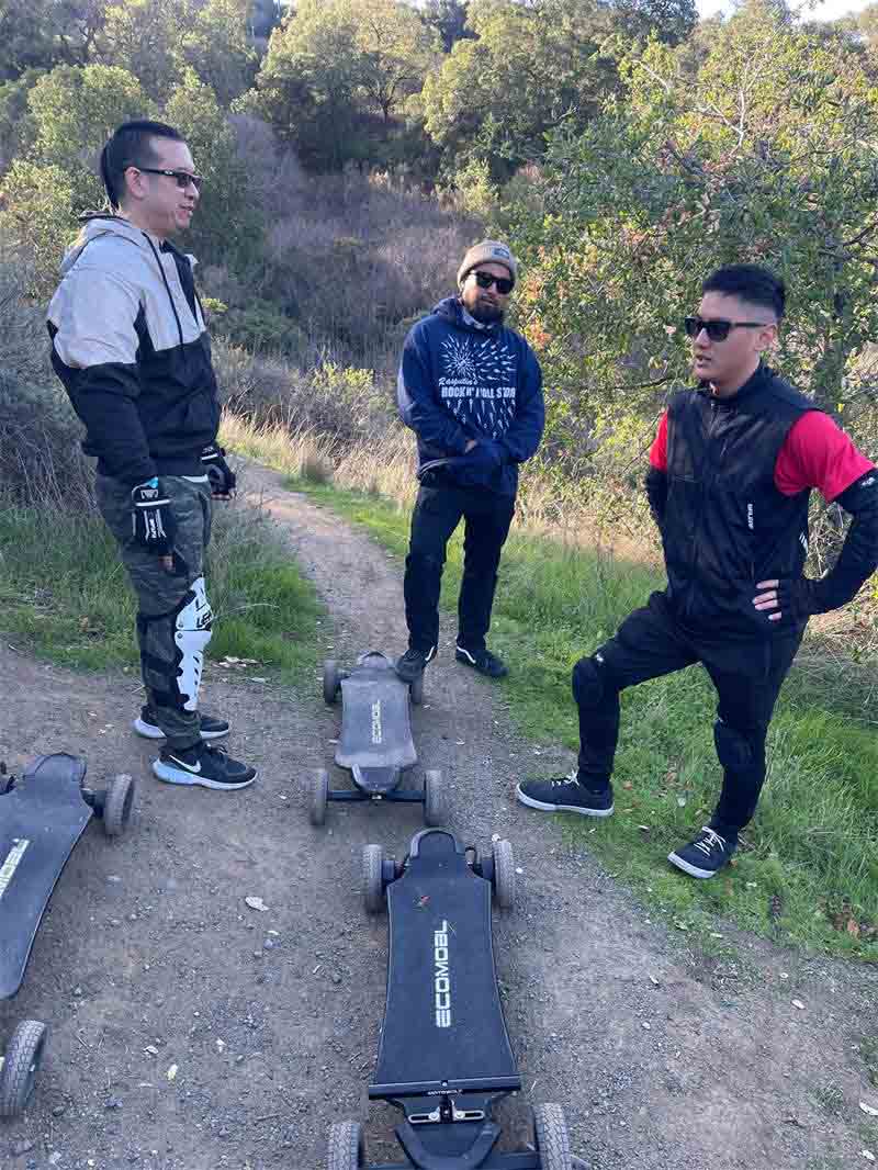 Have an electric skateboard competition with friends