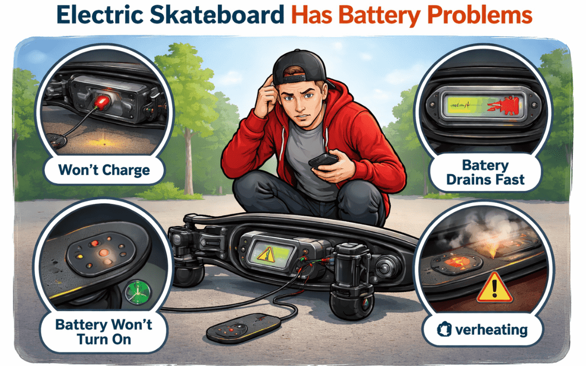 When Your Electric Skateboard Has Battery Problems: Causes, Risks, and Practical Solutions