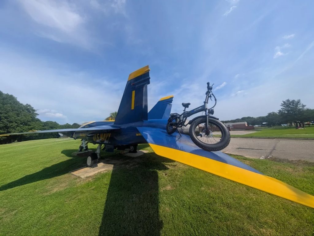 Ecomobl Folding E-bike on a jet plane