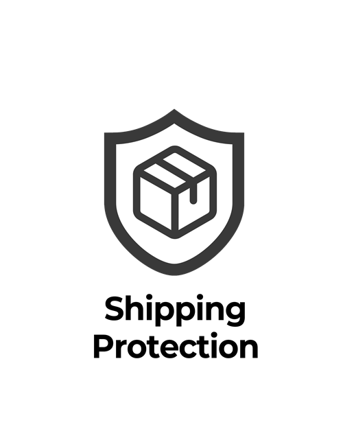 Shipping protection icon: Box inside a shield, protecting against loss or damage.